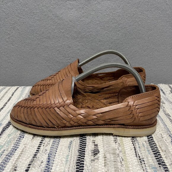 Esprit Womens Woven Leather Slip-On Sandals Size 8 Brown - Picture 4 of 8